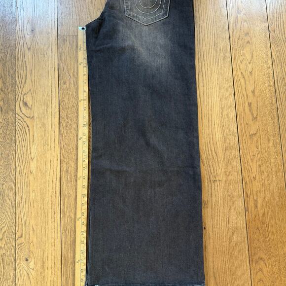 True Religion Jessie Super Baggy Wide Leg Jeans Flap SZ 29 Dark Wash Brown FLAW - Picture 11 of 12